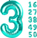 40 Inch Teal Blue Balloon Number 3 Balloon,Number Balloons Teal Big Giant Jumbo Number 3 Foil Mylar Balloons for 13th 23th Birthday Party Anniversary Events,Wedding Anniversary Party Decorations