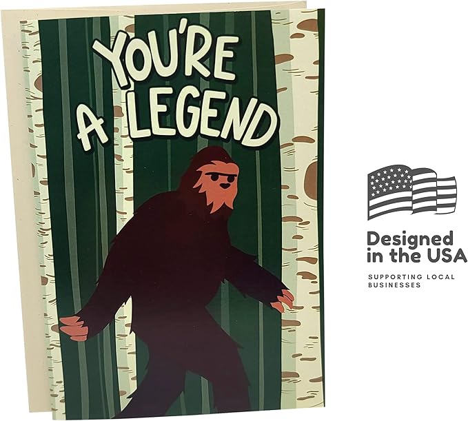 Sleazy Greetings Funny Happy Father's Day Card From Kids Daughter Son | Sasquatch Bigfoot Birthday Card For Dad | Dirty Adult Friend Bday Card with Envelope