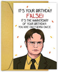 PIUST The Office Birthday Cards, Dwight Schrute Birthday Card, Funny Office Birthday Card, It Is Your Birthday False Card (58)