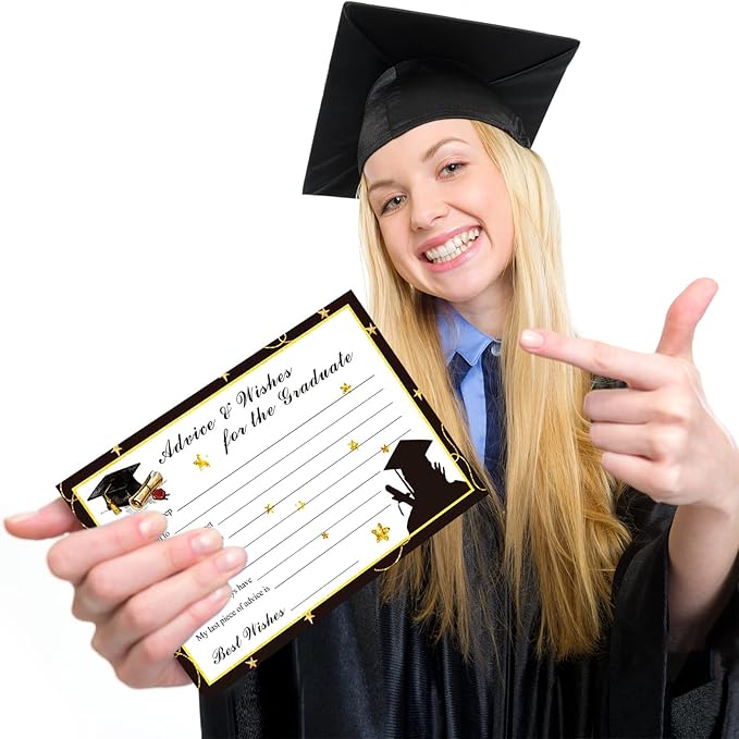 Fibevon Graduation Advice Cards - 50-Pack Graduate Party Supplies 2026 Advice for the Graduate Graduation Decorations Party Favors Table Games Personalized Graduations Cards
