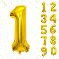 40 Inch Gold Number Balloons, Helium Mylar Foil Number Balloons for Birthday, Number 1 Balloon for 1st Birthday Decorations for Kids, Anniversary Party Decorations Supplies