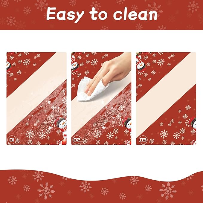 Childom 3 Pack Christmas Tablecloths,Disposable Plastic Tablecloths 54" x 108" Christmas Decorations,Xmas Snowman Table Cloths for Party Supplies,Plastic Table Covers for Home,Dinner,Indoor or Outside