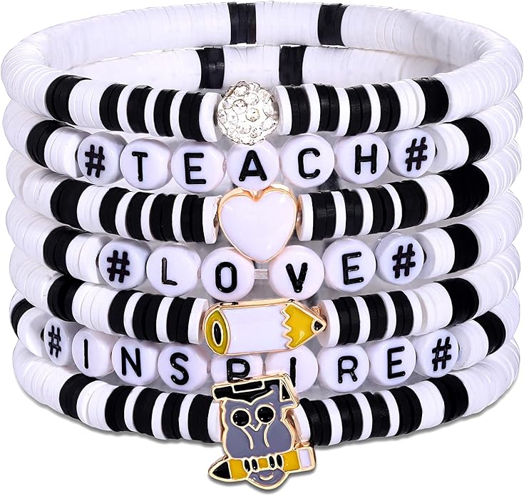 Surfer Heishi Bracelets for Women Stackable Rainbow Vinyl Disc Clay Beaded Stretch Bracelets Elastic Layering Friendship Bracelets Boho Summer Beach Jewelry