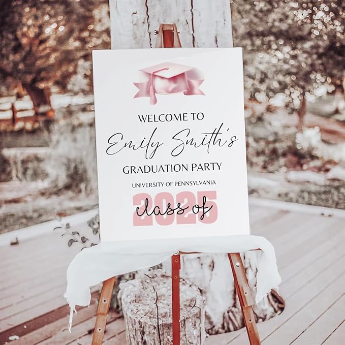 Graduation Party Welcome Sign, Photo Graduation Poster, Greenery Grad Poster, Grad Party Decorations, Senior 2025 2026, Class of 2025 Welcome Board,Custom Grad Celebration Sign, Graduates, Canvas 2