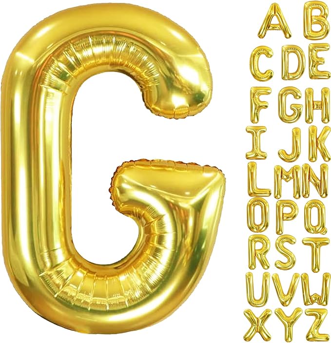 40 Inch Letter Foil Balloons Gold for Graduation, Birthday, Wedding Decorations Jumbo Photo Backdrops Big Alphabet G