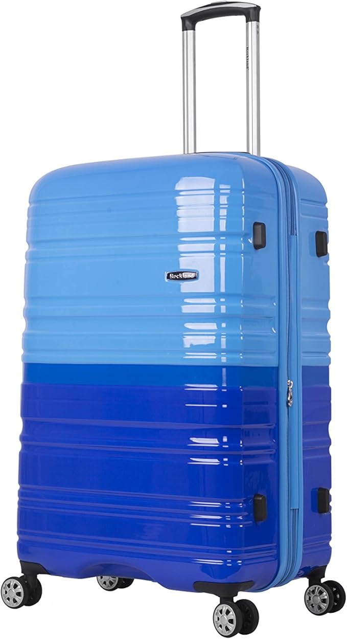 Rockland Melbourne Hardside 2 Piece Expandable Spinner Wheel Luggage Set, (20"/28"), Two Tone Blue