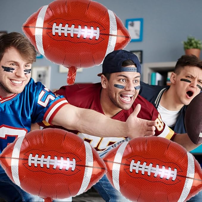 Rugby Balloons Football Foil Balloons for Football Themed Party Birthday Party Supplies Decorations Sports Theme Party Favors Decorations Sports Ballons Arch Kits Party Balloon Sets 3pcs