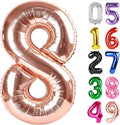 Rose Gold Number 8 Balloon 40 Inch, 8th Birthday Party Decorations for Children, Giant 8 Foil Balloon for Party Supplies
