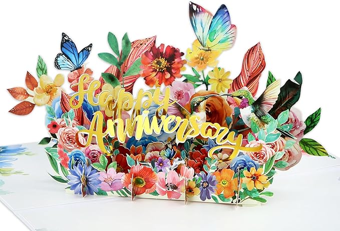 FaCraft Large Anniversary Card for Couple - 3D Pop Up Music & Light Valentines Wedding Anniversary Card Gifts with Envelope, Blank Insert and Seal, for Spouse Husband Wife Him Her