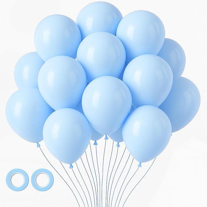 105pcs Baby Blue Balloons 12inch Party Latex Balloons for Birthday Graduation Baby Shower Anniversary New Year Holiday Party Decorations