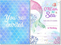 Soiceu Cute Little Mermaid 1st Birthday Party Invitations with Envelopes Set of 20 Girl Oneder the Sea Mermaid 1 Year Old First Birthday Party Invites Fill in Blank