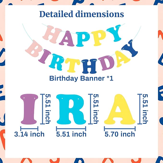 MEETINGU Macaron Birthday Banner - Colorful Macaron Letters, Happy Birthday Sign & Decorations for Kids, Boys, Girls & Adults