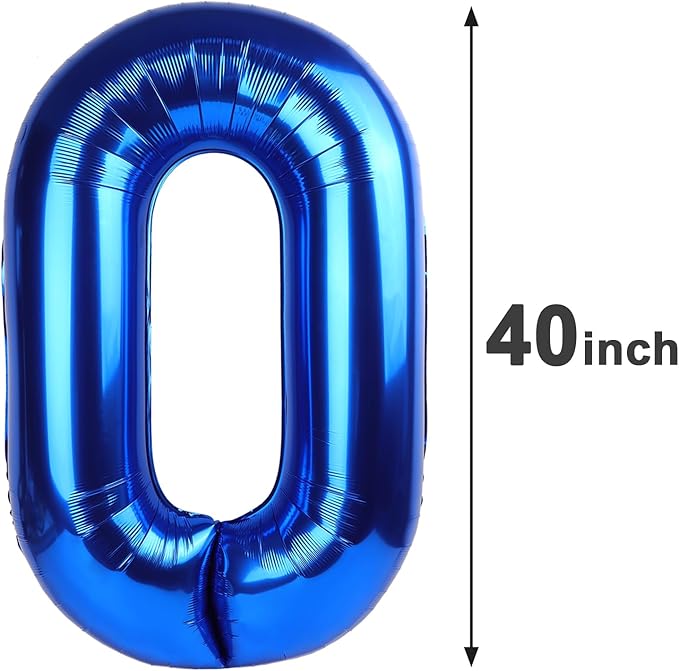 Big Navy Blue 0 Number Balloon 40 Inch, Foil 0 Number Balloons, Number Zero Balloons for 10 20 30 40 50 60 70 80 90 100 Women Men Birthday Party, 2025 NumberBalloon Anniversary Graduations Decorations