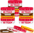 Deekin 32 Pcs Football Wristband Silicone Bracelets Football Party Favor Bracelet Motivational Rubber Bracelets for Men Women Fan Party Favors Sport Theme Birthday Supplies Gifts(Bright)