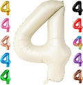 KatchOn, Giant Cream White 4 Balloon Number - 40 Inch | Number 4 Balloons for Birthdays | 4th Birthday Decor for Party | Creme Number 4 Balloon | 4 Year Old Balloon for 4th Birthday Party Supplies