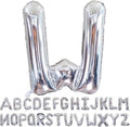 Silver Letter W Balloons 40 inch Large Alphabet W Balloons Silver Helium Foil Letter Balloon Banner for Birthday Party Anniversary Wedding Decoration