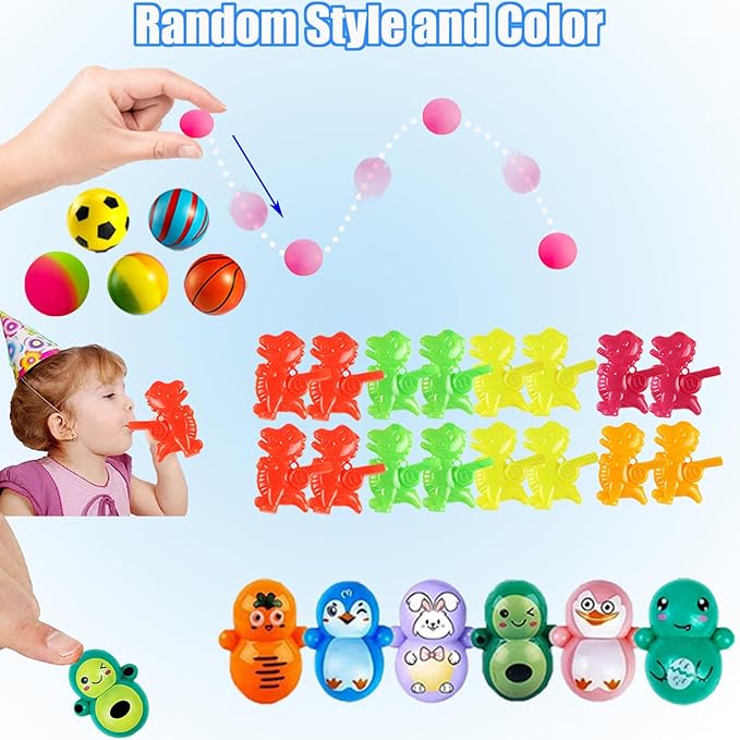 128 Pcs Party Favors, Prize Box Toys for Kids Classroom, Treasure Chest, Pinata Fillers, Goodie Bags Stuffers Bulk, Fidget Toys Set
