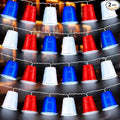 Hiboom Red White and Blue Cups Light, Christmas Shot Cups Fairy String Lights Battery Operated LED for 4th of July Independence Day Christmas Decor Memorial Day Bar Graduation RV Party(2 Pack)