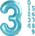 Numbers Balloon 3, 40 Inch Large Pastel Blue Balloon for Three Year Old Birthday Decor, 3 13 30 31 Birthday Party Decorations for Wedding Supplies