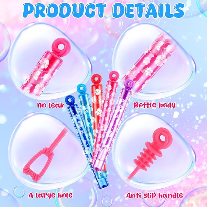 32 Pcs Hibiscus Flower Bubbles Wands Hawaiian Bubble Party Favors for Adult Hawaii Summer Tropical Activity Birthday Gifts Carnival Goody Bag Stuffers Wedding Supplies