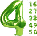 40 Inch Large Light Green 4 Balloon Numbers Big Foil Number Balloons Giant Helium Happy 14th 24th Birthday Party Decorations for Man and Women, Huge Mylar Anniversary Party Supplies