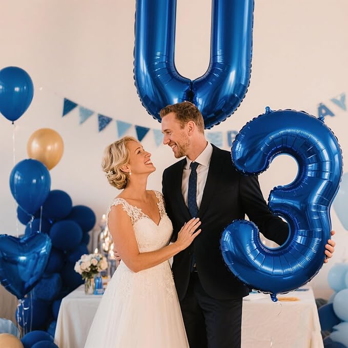 40 Inch Navy blue Number 13 Digital Balloon,Jumbo Mylar Foil Helium Balloon for 13 Balloons for Birthday Party,Wedding Anniversary Party Decorations