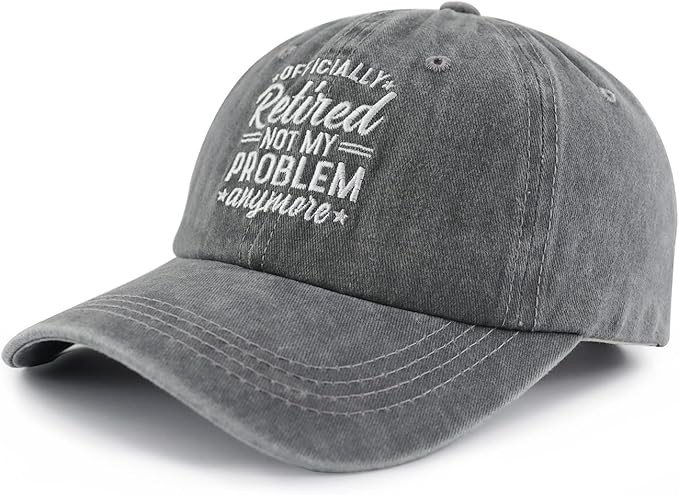 Officially Retired Hat for Women Men, Funny Adjustable Cotton Embroidery Retirement Baseball Cap