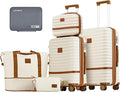Joyway Carry on 20Inch &24 Inch Checked Luggage Set, 2-Piece Expandable Suitecase Set with Spinner Wheel, Hard Shell Suitcase with TSA Lock(White)