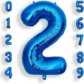 AULE 40 Inch Large 2 Balloon Numbers Blue, Big Foil Number Balloons, Giant Helium Happy Birthday Party Decorations for Man and Women, Huge Mylar Anniversary Party Supplies