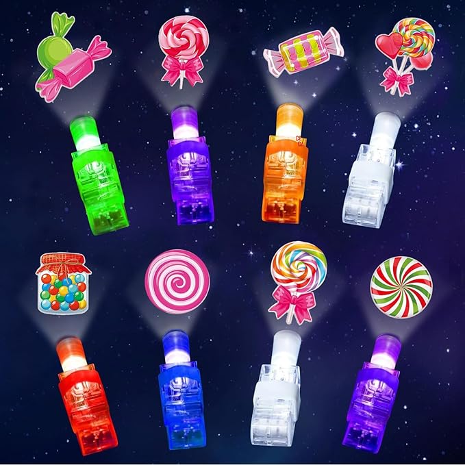32PCS Candyland LED Finger Lights Candyland Party Favors for Kids Boys Girls Birthday Goodie Bags Stuffers Candyland Party Classroom Prizes Pinata Goodie Bag Stuffers Gifts