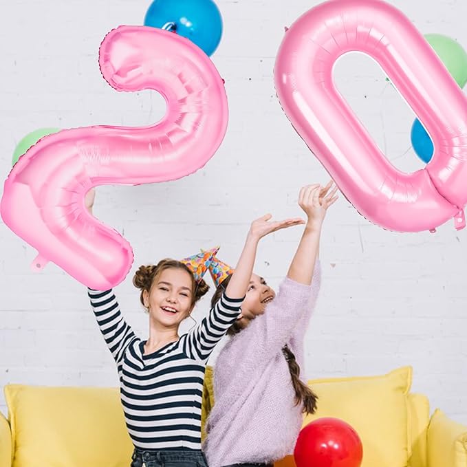 Number 0 Balloons 40 Inch Large Helium Foil Mylar Balloons For Birthdays Party Decorations/Wedding/Anniversary/Graduations/Baby Shower (Pink)