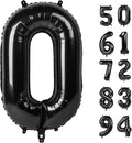 Black Number Balloon 40 Inch, 0 Number Balloons, 10 20 30 40 50 60 70 80 Numbers Balloon Birthday Decorations, Black Party Supplies for Women Men