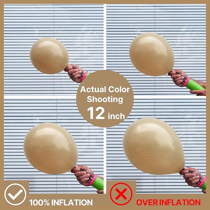 PartyWoo Cream Balloons 155 pcs Different Sizes of 18 12 10 5 Inch Beige Ivory Nude Neutral Boho Fall Latex Balloons for Graduation Birthday Baby Shower Jungle Theme Party Decorations Brown-F56