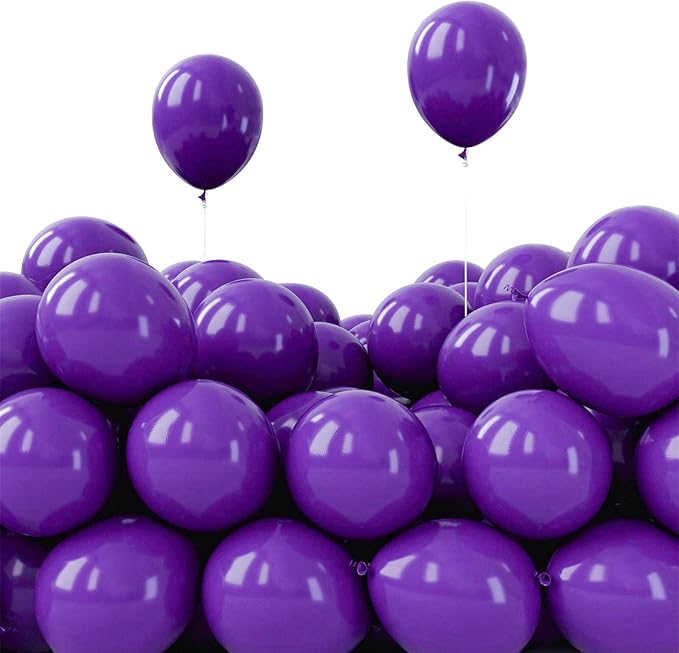 PartyWoo Dark Purple Balloons 50 pcs 5 Inch Small Mini Royal Purple Balloons for Graduation Halloween Mardi Gras Ramadan Eid Wedding Baby Shower Anniversary Birthday Party Decorations Purple-Y16