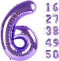 40 Inch Balloon Purple Number 6 Big Foil Helium Number Balloons Giant Mylar Number 6 Balloons 16 60 66 Birthday Anniversary Party Decorations Supplies