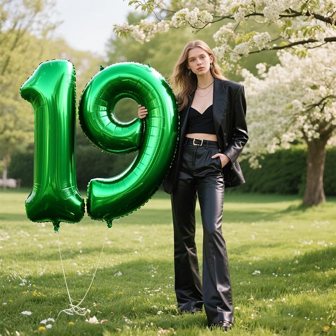 40 Inch Balloon Green 1 Number Balloons Giant Jumbo Number 1 Foil Mylar Balloons for Boys Girls 1st Birthday Party Supplies 10 11 21 100 Anniversary Events Decorations