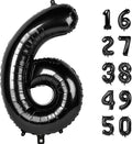 40 Inch Large Black Number 6 Balloons Foil Balloons 16th 26th 36th 60th 66th Giant Number Balloons for Men Women Birthday Party Anniversary Celebration Decorations
