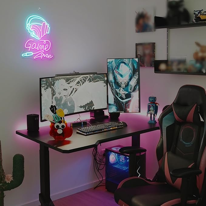 Gameneon Game Zone Neon Sign Gaming Neon Signs for Wall Decor Led Light Boys Bedroom Teen Man Cave Party Bar Playroom Decoration Gamer Lover Gift