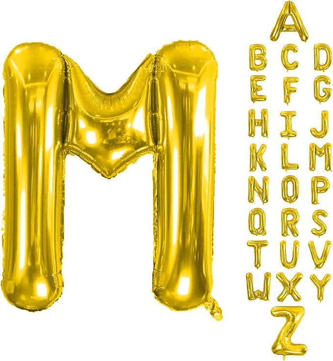 Letter Balloons 40Inch Large Giant big Foil Mylar Gold Balloons M for Birthday Party Decorations