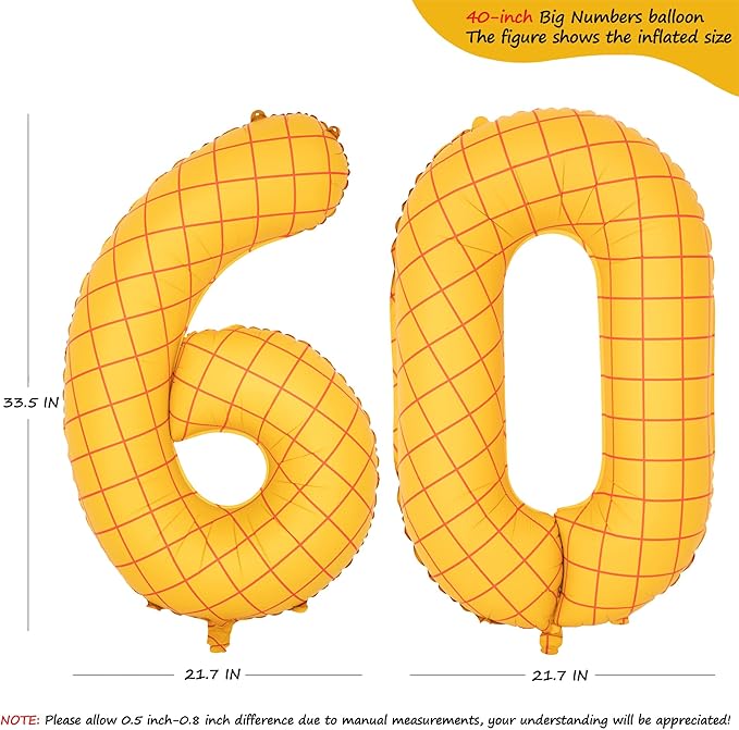 40-Inch Large Number Balloon Toy Inspired Story Matte Yellow Birthday Balloon Western Rodeo Party Supplies Boy Girl Story Anniversary Kids Birthday Party Cowboy Farm Themed Baby Welcome Decorations