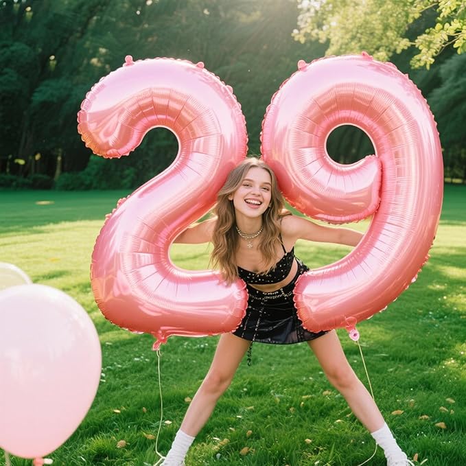 40 Inch Pearlescent Pink Balloon Number 9,Jumbo Mylar Foil Helium Balloon for 9 19th 29th 39th 90th 99th Digital Balloons for Birthday Party,Wedding Anniversary Party Decorations