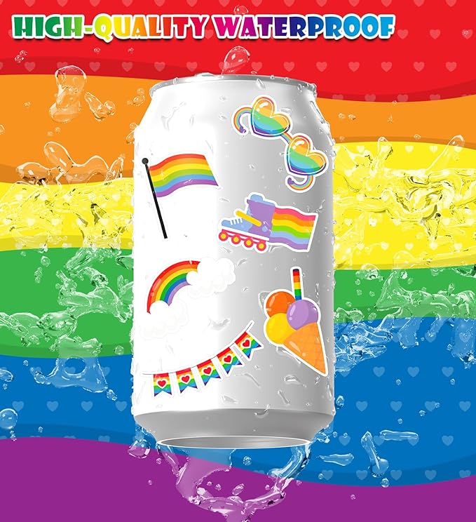 Pride Stickers,100Pcs Pride Accessories, Rainbow Sticker for for Trans Bi Lesbian LGBTQ+ Gay Pride Stuff Accessories, Celebration Parades Home Decor Party Supplies Festivals