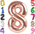 40 Inch Rose Gold Number 8 Balloon, Giant 8 Number Balloons for 8th Birthday Decorations, Party Supplies for Baby Boy Girl, Rose Gold Party Decor