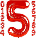 Balloon Numbers 40 Inch 5 Ballon for 5th Birthday Decorations, 15 25 35 50 Big Red Number Balloons for Wedding Photo Shoot Party Decor