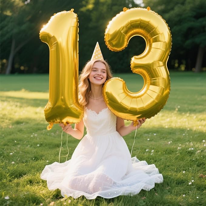 40 Inch Gold Balloon Number 1 First Birthday Jumbo Mylar Foil Helium Balloon for 10 21 31 Birthday Digital for Birthday Party Wedding Anniversary Party Decorations