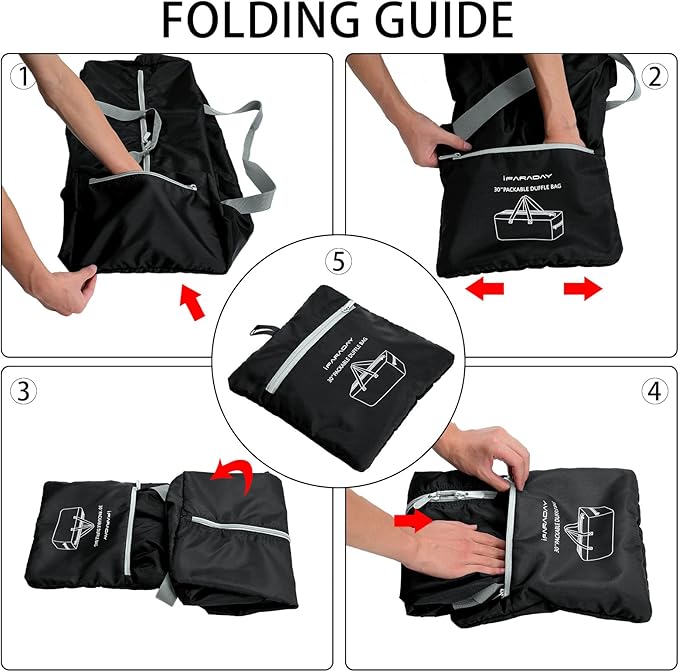 iFARADAY 2 Packs Foldable Duffel Bag 30" / 75L Lightweight with Water Rresistant for Travel