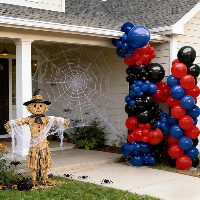 320 Pcs Red Blue Black 12 Inch Bulk Latex Balloons, for Boys Cool Spider Theme Birthday Baby Shower Graduation Ceremony Party Decorations