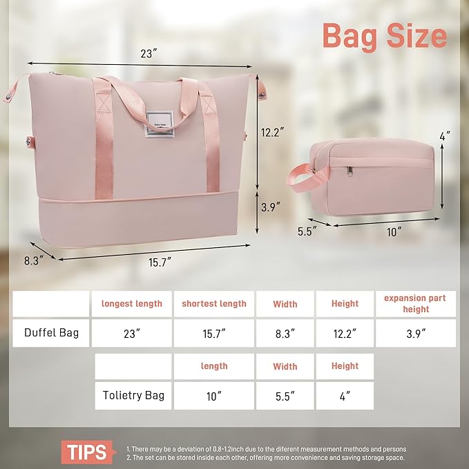 6 Pcs ABS Hardshell Luggage Sets Spinner Wheel Suitcase Lock Suitcases Light Pink