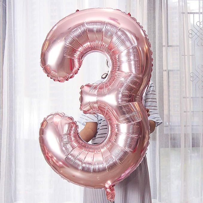 Juland Rose Gold Number Balloons Large Foil Mylar Balloons 40 Inch Giant Jumbo Number Balloons for Birthday Party Decorations 23