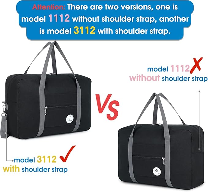 For Spirit Airlines Personal Item Bag Foldable Travel Duffel Bag Tote Carry on Luggage Duffle Overnight for Women and Men